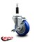 Service Caster 4'' Blue Poly Swivel 7/8'' Expanding Stem Caster with Brake SCC-EX20S414-PPUB-BLUE-TLB-78 - alternate 2